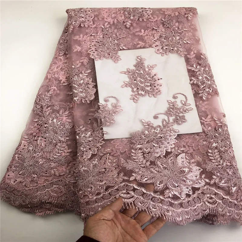 

Tulle Embroidered Net Lace African French Laces Fabrics High Quality Nigerian French Net Lace 2019 With stones CHYF1 (10)