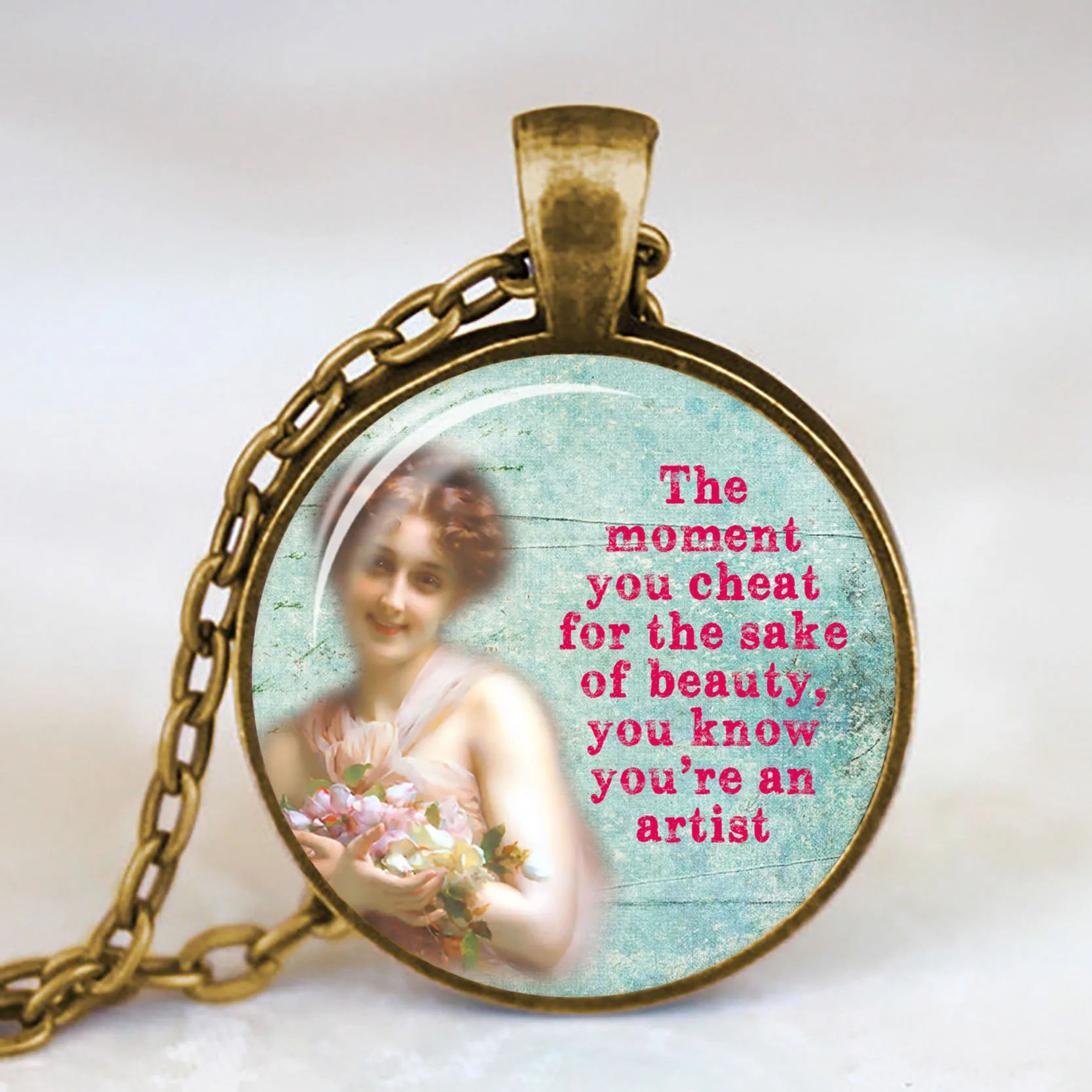 

Nursing Diva Fashion Glass Cabochon Pendant Antique Bronze Necklace Nurses Doctor Medical Staff Gift Jewelry