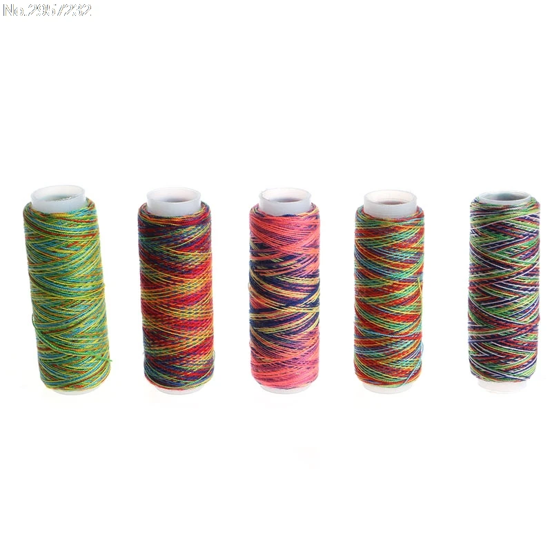 

New 5PCS Sewing Machine Threads Overlocking String Polyester Colorful All Purpose Apparel Sewing Fabric Arts Crafts Z07 DropShip