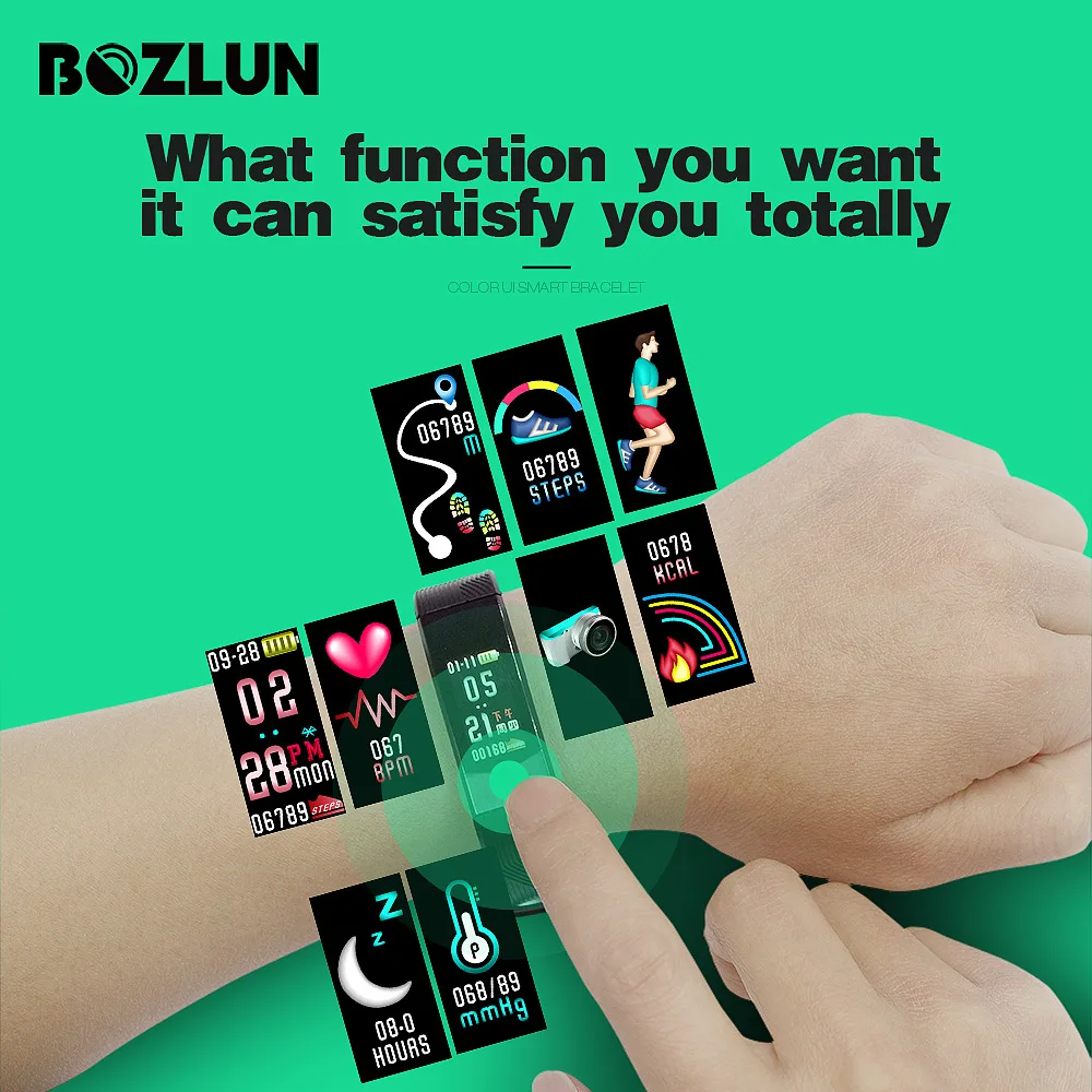 Bozlun умный спортивный фитнес-трекер для Android IOS Bluetooth часы с HeartRate кровяное давление браслет шагомер SmartbandB30