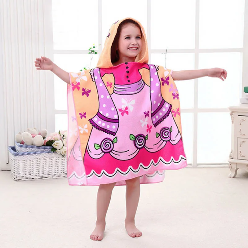 

Towels Children Cute Cartoon Hooded Cloak Beach Towel Animal Printed Baby Boys Girls Kid necessary beach Cute Tow Swimming Bath