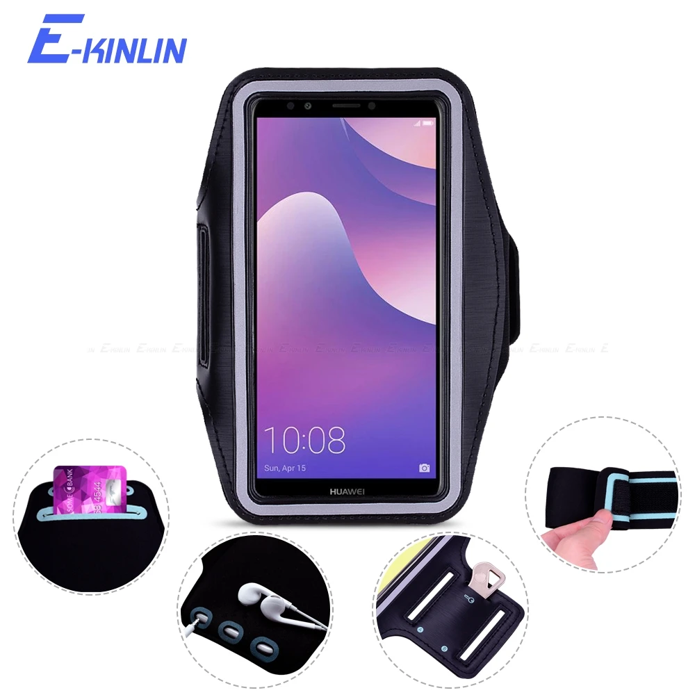 الذراع الفرقة غطاء الهاتف حافظة لهاتف huawei Y7 Y5 Y3 Y6 Y9 III II المدمجة لايت برو رئيس 2017 2018 2019 الرياضة رياضة الجري حامل حقيبة