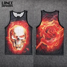 С обеих сторон 3D печать майка для мужчин сетки хлопок повседневные топы без рукавов майки