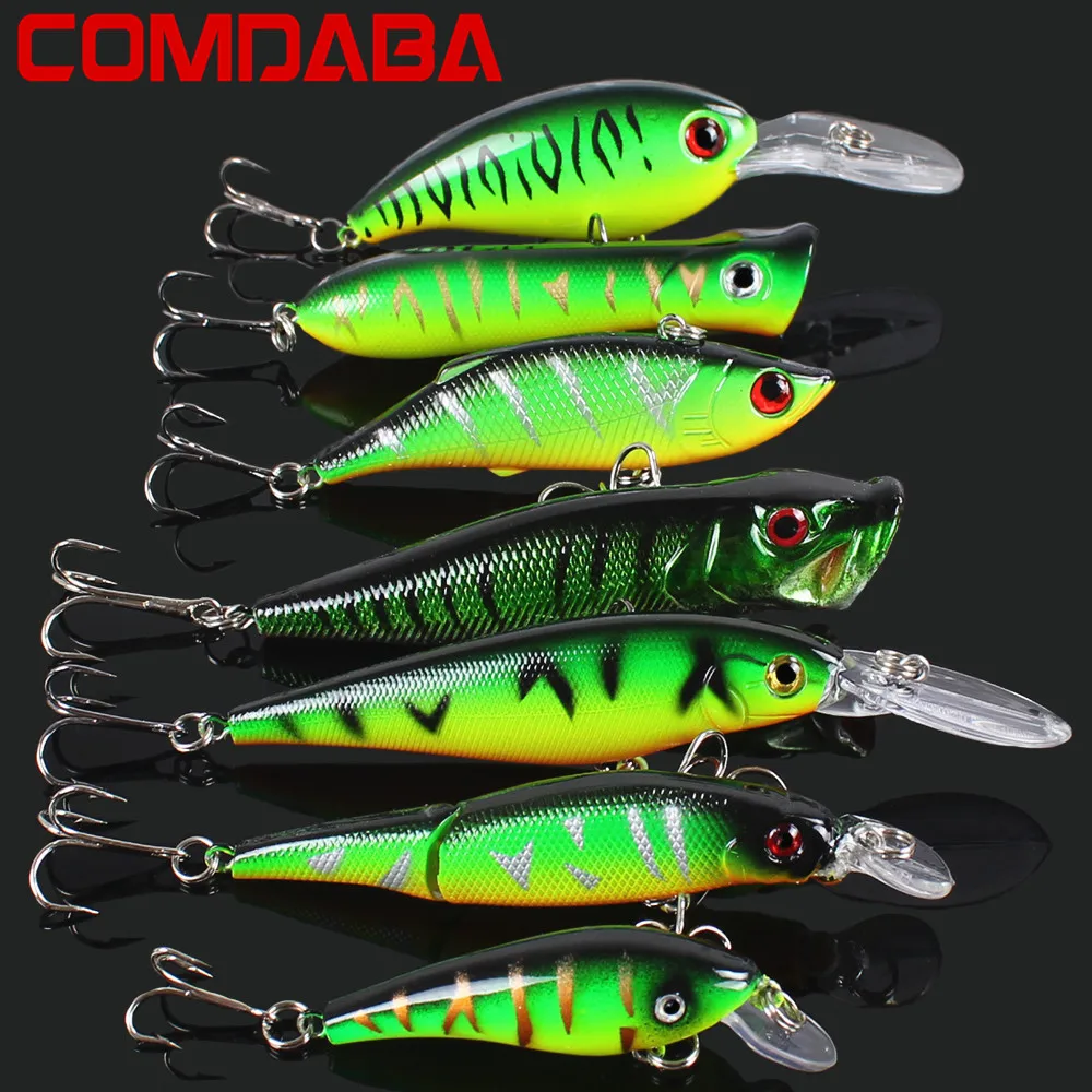 

New 7pcs lot Fishing Lures Mixed 7 Model Minnow Lure Artificial Quality Professional Crankbait Wobblers Fishing Tackle