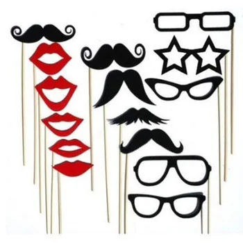 

Funny Glasses Black Mustache Pink Paper Mask Wedding Decor Supplies Bachelor Party Photo Booth Props Birthday Party Red Lips