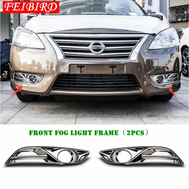 Аксессуары для Nissan Sylphy Pulsar B17 Sedan Sentra 2012 2013 2014 ABS передний + задний противотуманный
