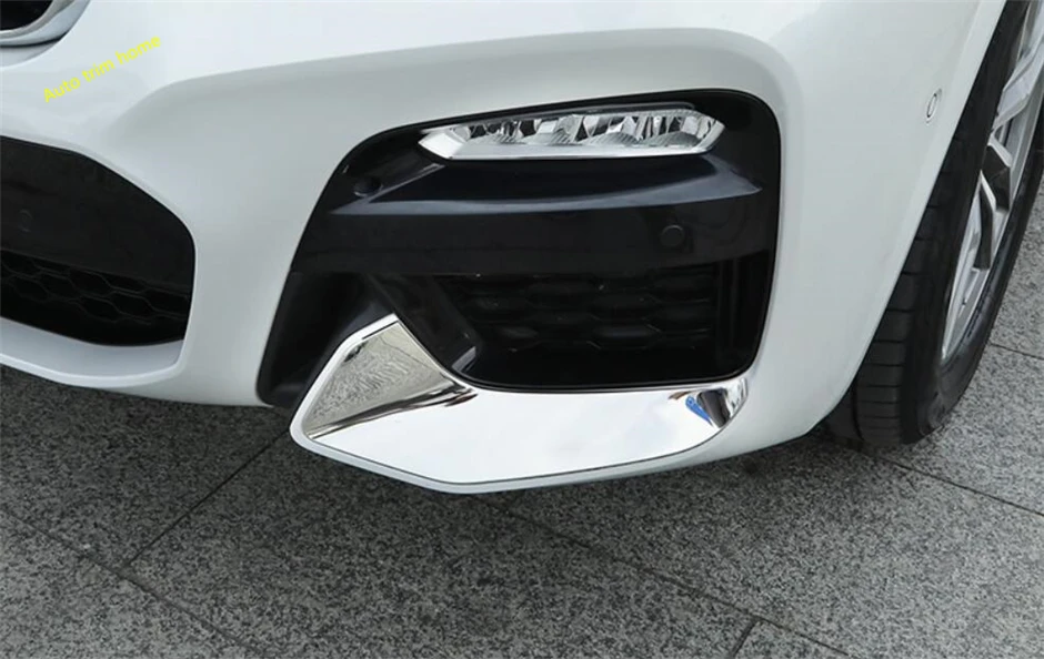 

Lapetus Stainless Steel Front Bumper Corner Strip Cover Trim 2Pcs For BMW X3 G01 2018 2019 Accessories