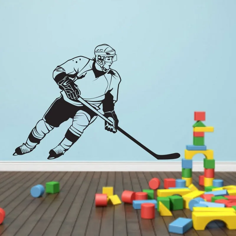 Free shipping diy wall stickers Removable Sports Hockey Player NHL Wall