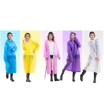 

Fashion Women EVA Transparent Raincoat Poncho Portable Environmental Light Raincoat Long Use Rain Coat can CSV