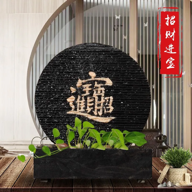 

Indoor rockery fountain household decoration handicraft lucrative geomancy wheel humidifier living room office furnishings