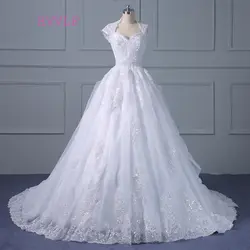 Vestido De Noiva 2019 свадебное платье с открытой спиной бальное платье с рукавами-крылышками аппликация кружева винтажное свадебное платье