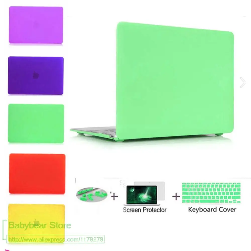 2 3 gifts Matte hard Cover Case For Macbook Retina 12 13 15 Air 11 13 Pro 13 15 Laptop case For