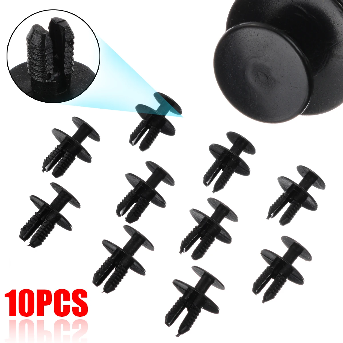 Mayitr 10Pcs/set Plastic 8mm Hole Trim Clips Engine Interior Trim Panel Fascia Clips Kit For BMW