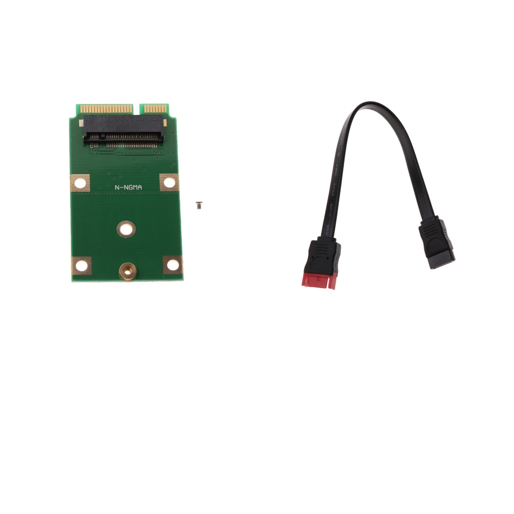 SATA 7P M/F Extension Data Cable+M.2 2242(NGFF) to MSATA SSD Adapter Card