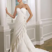 Без рукавов линия шифон дизайнер свадебные платья свадебное платье