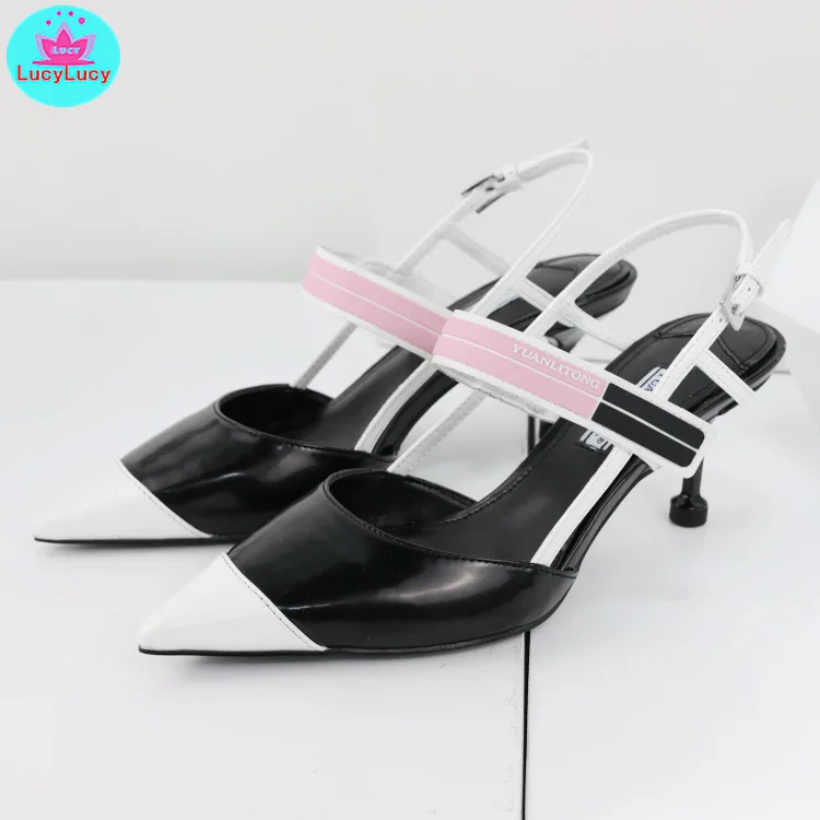 

2019 color matching pointed fashion high-heeled female summer new Korean women's shoes cat and women's shoes