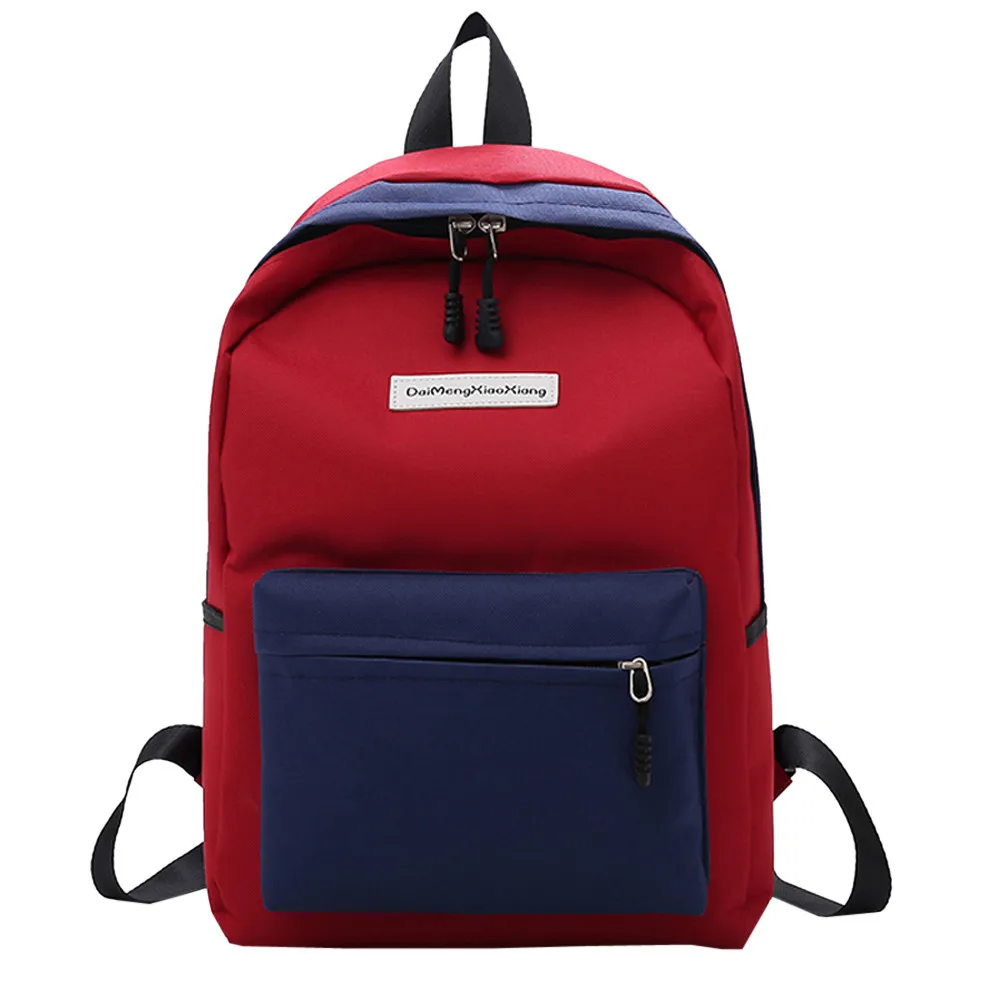 

Students Nylon Hit Color Shoulder Backpack Bag Teeagers Design Schoolbag Tote Casual Daypack In Backpacks Women Patchwork Bag#23