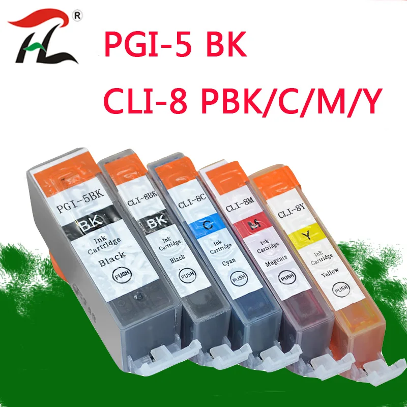 

5pcs Compatible Ink Cartridges PGI-5 CLI-8 PGI5 CLI8 for Canon PIXMA iP4200 iP4300 iP4500 MP500 iP5200 MP530 MP600 MP610 MP800