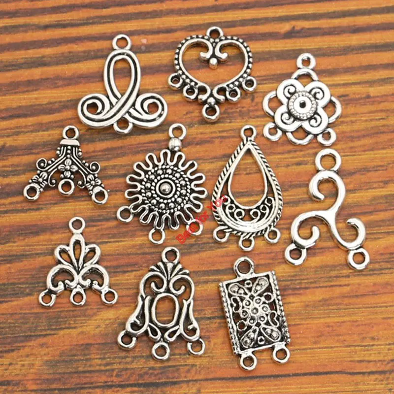 10pcs Antique Silver Tree of Life Star Charm Jewelry Making Bracelet Accessories