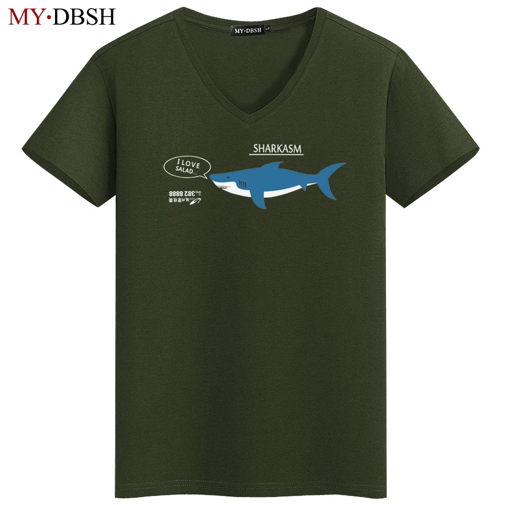 

2019 Fashion Shark Print Mens T-shirts Original Whale Design tshirts Men High Quality Cotton Casual Short Sleeve Hipster T shirt