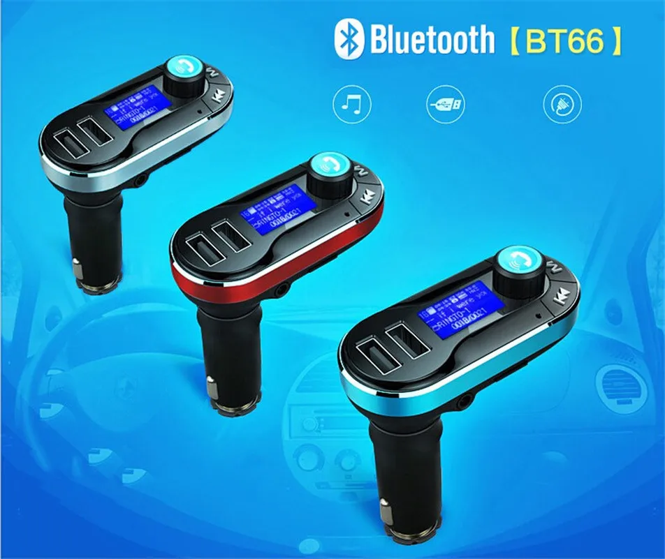 Автомобильный fm-передатчик Беспроводной автомобиля Bluetooth Музыка телефонные звонки в режиме Hands-free Беспроводной MP3 плеер, автомобильный набор, тускло-порт USB Зарядное устройство SD ЖК-дисплей