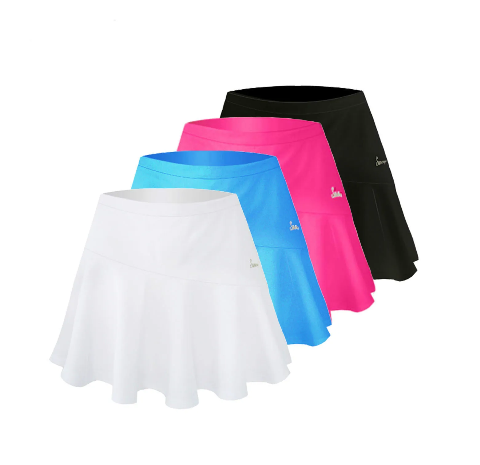 Women's Summer Sports Skirt Solid Pleated Tennis Skort Badminton Skort Anti emptied Skirts for