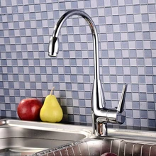 X8218K1-роскошная хромированная отделка Горячая и холодная вода латунная кухонная раковина кран