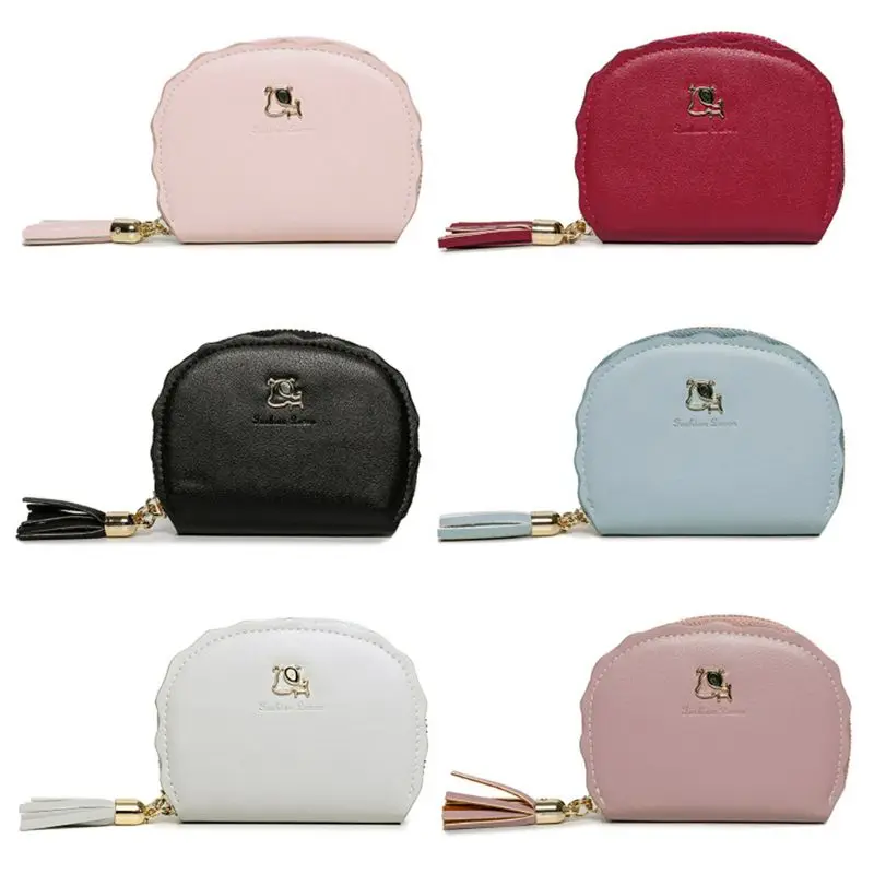 

11.5x2x9cm Women Leather Tassel Wallet Zip Card Holder Coin Change Purse Ladies Clutch Handbag New