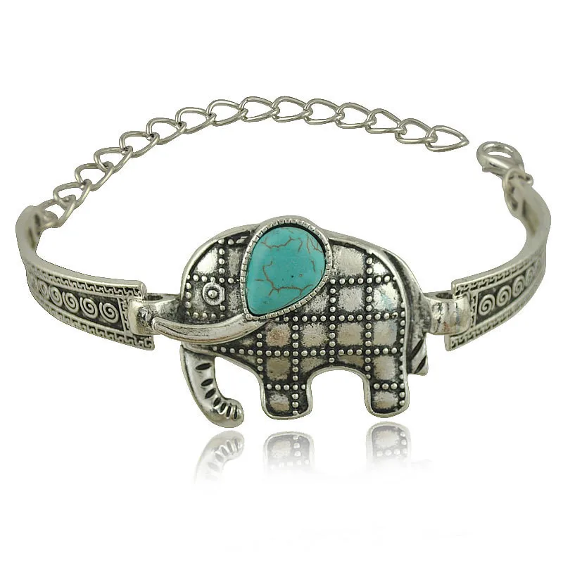 Retro carved elephant bracelet ancient silver bracelet fashion