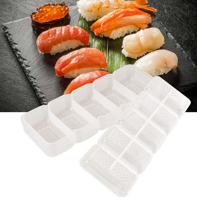 Japan Nigiri Sushi Mold Rice Ball 5 Rolls Maker Non Stick Press Bento Tool B0SL
