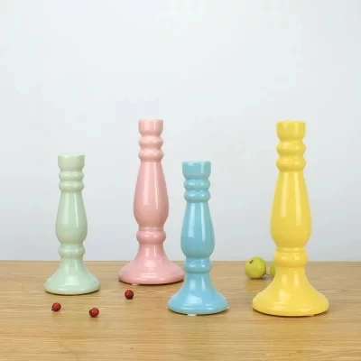 

Simple and modern creative color ceramic candlestick Home decorative ornaments