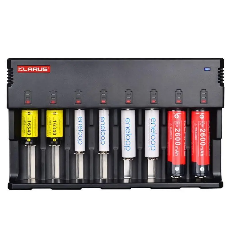 

Original Klarus C8 8 Slot Intelligent Battery Charger with 5V USB Output Power Bank Function for C AA AAA 18650 26650 14500 etc.