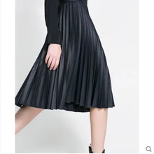 Haoduoyi осень Новая Европейская мода блестящий черный цвет ИМПЕРИЯ Англия Стиль Женская юбка