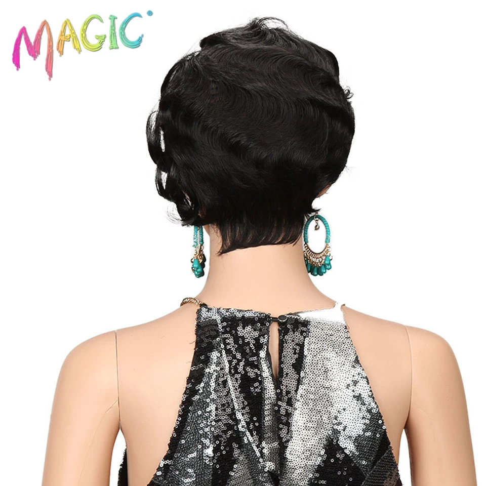 Магические волосы синтетические парики Мягкий Омбре боб парик 8-2" дюймов синтетический парик фронта шнурка для черных/белых женщин термостойкие волокна волос