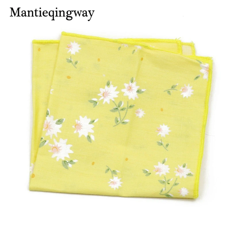 

Mantieqingway Men's Wedding Tuxedo Cotton Pocket Square Handkerchief Men Floral Printed Small Hanky Business Chest Towel