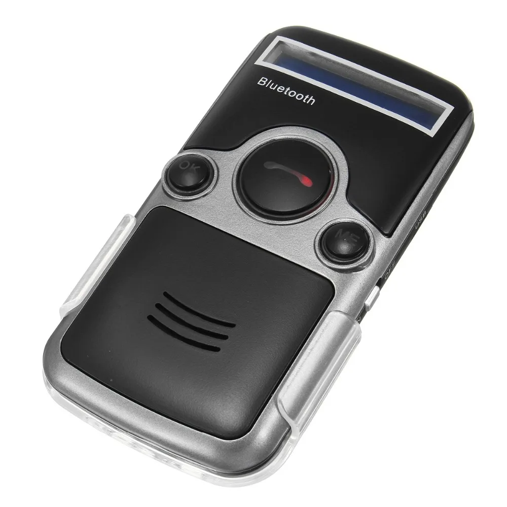 

Handsfree Car Kit FM Stereo Transmitter Many Language LCD Display Powered Speakerphone Solar Bluetooth Wireless Bluetooth