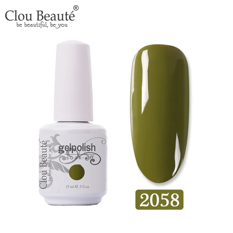 Clou Beaute 375 цветов набор гель-лаков полуперманентный Vernis Матовый верхний слой УФ-гель для ногтей топовый лак впитывающий Гель-лак - Цвет: 2058