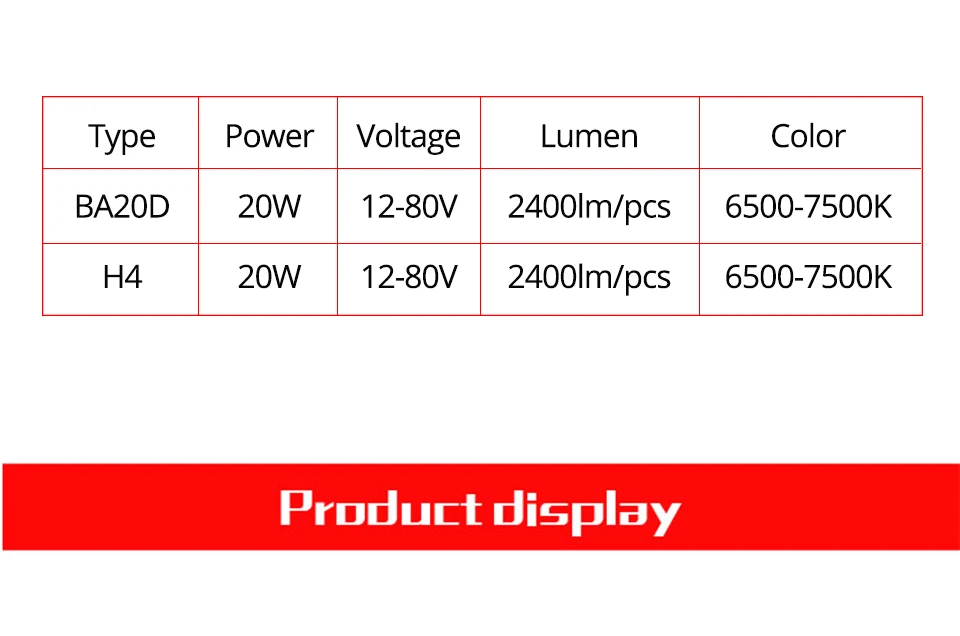 VooVoo H4 LED BA20D LED Motorcycle Headlight Bulbs 20W 2400LM 6000K HS1 Led Moto Motorbike Headlamp Lighting Electric Car Lights_01 (11)