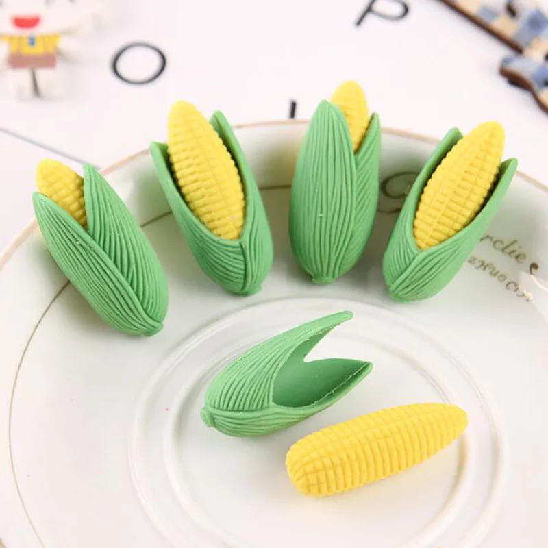 Милый Кукуруза Стилизация ластик креативный 3D стерео ластик ручка карандаши Ластик Резина для детей нетоксичные безопасные материалы для