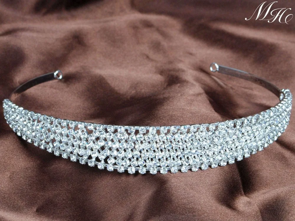 Scintillante Cerimonia Nuziale Fasce Nuziali Sereno Strass di Cristallo Hairband Diademi di Spettacolo di Promenade Del Partito Accessori Per Capelli Per Le Donne