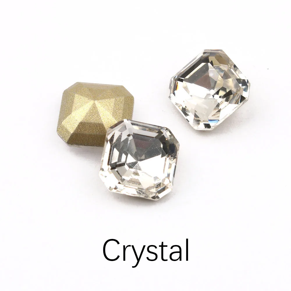 Новая восьмиугольная площадь 6 мм/8 мм. Стразы для ногтей. Разноцветное стекло, кристалл, камень 30 шт/100 шт для украшения ногтей - Цвет: Crystal