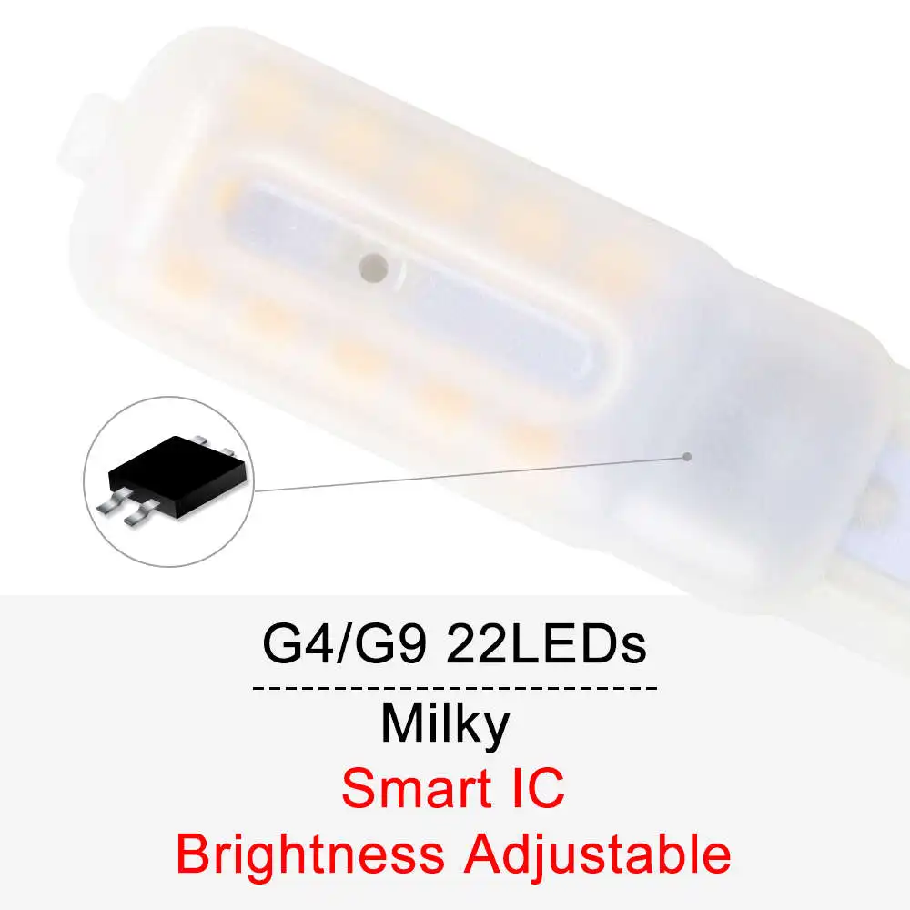 G9 светодиодный диммер SMD2835 Bombilla g9 Led G4 Led свеча свет Прожектор люстра высокого качества Замена галогеновым лампам - Испускаемый цвет: Milky IC 22led