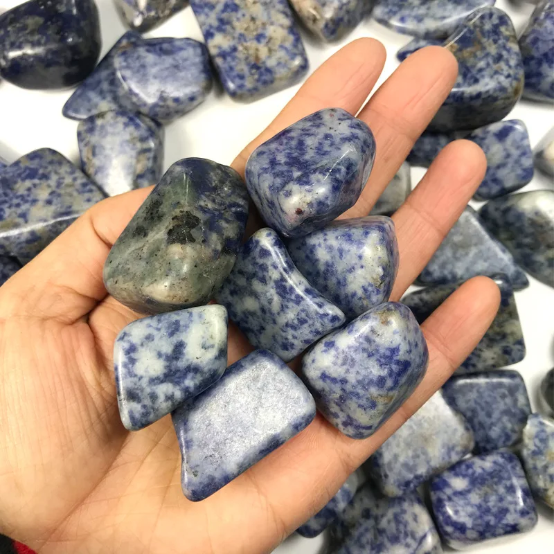 

100g High Quality Blue Point Tumbled Stone Healing Reiki Crystal Chakra Home Decor Garden Flower Decorative Irregular Stone