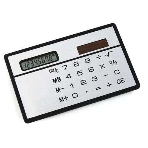 5 new white solar powered calculator credit card sized card calculator