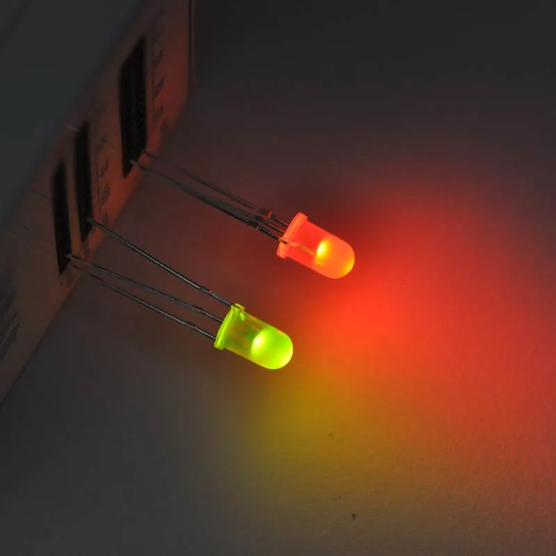 5mm red green bicolor led common anode round with domed top foggy lens 3pins high brightness(2)