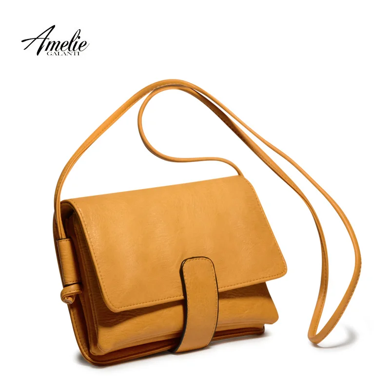 AMELIE GALANTI Fashion crossbody bags satchels high quality silt pocket solid cover hasp flap ladies office original design