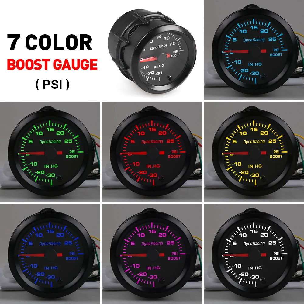 Dynoracing 2 &quot52 мм 7 цветов водить авто PSI Turbo Boost Gauge метровая Скорость шаговый