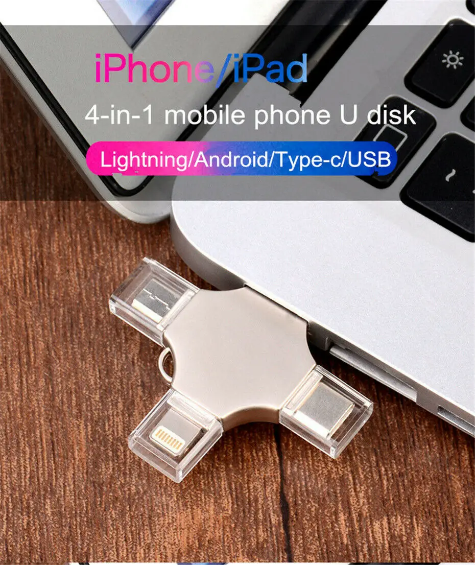 Usb Flash 16 ГБ 32 ГБ 64 ГБ 128 ГБ Флешка USB-C Тип C смартфон micro USB otg карта памяти для iphone ios Телефон