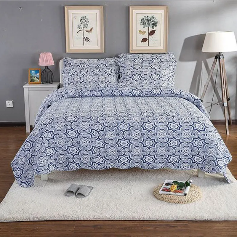 

Superior Quality Country Style Quilted 3 Pieces Floral 100% Cotton Bedspread&Coverlet