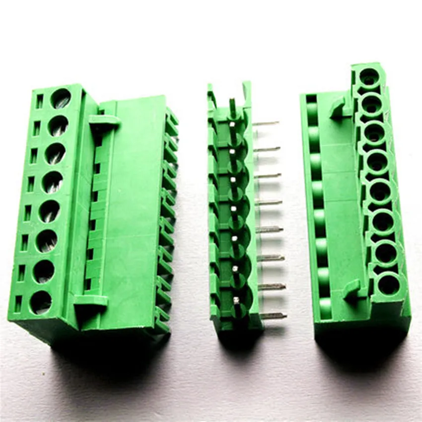 5 sets 5 08 8pin Right angle Terminal plug type 300V 10A 5 08mm pitch connector